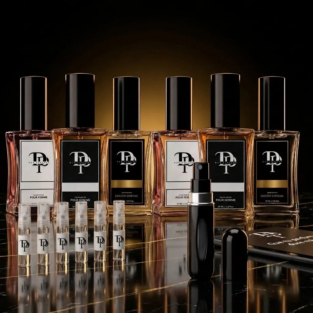 Pack Armario de Don Perfume: 6 perfumes de 30 ml, perfumador de bolsillo y 6 muestras de regalo